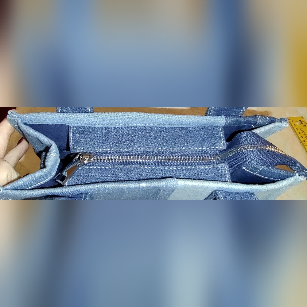 Antik Kraft Small  Denim Colorblock Tote. - Picture 4 of 11